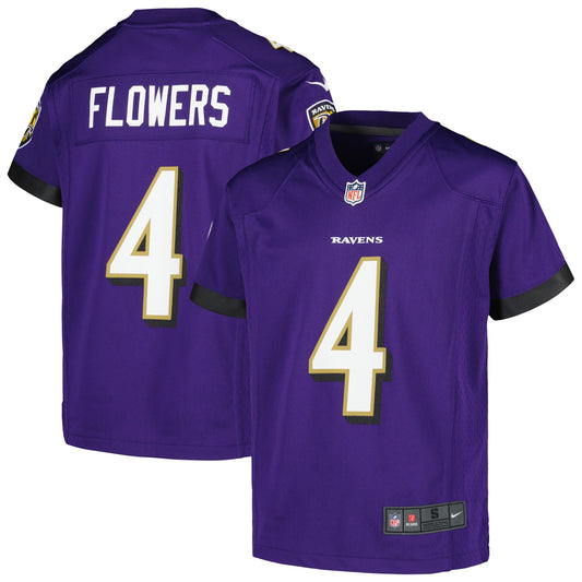 Zay Flowers Baltimore Ravens Nike Youth Game Jersey - Purple